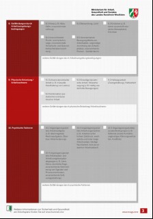 Vorschaubild Vorschaubild 3: Checkliste Gefährdungsfaktoren - Praxishilfe Gefährdungsbeurteilung