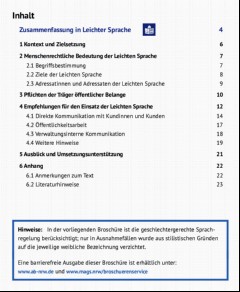 Vorschaubild Vorschaubild 3: Empfehlungen für Träger öffentlicher Belange zum strategischen Umgang mit Leichter Sprache